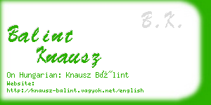 balint knausz business card